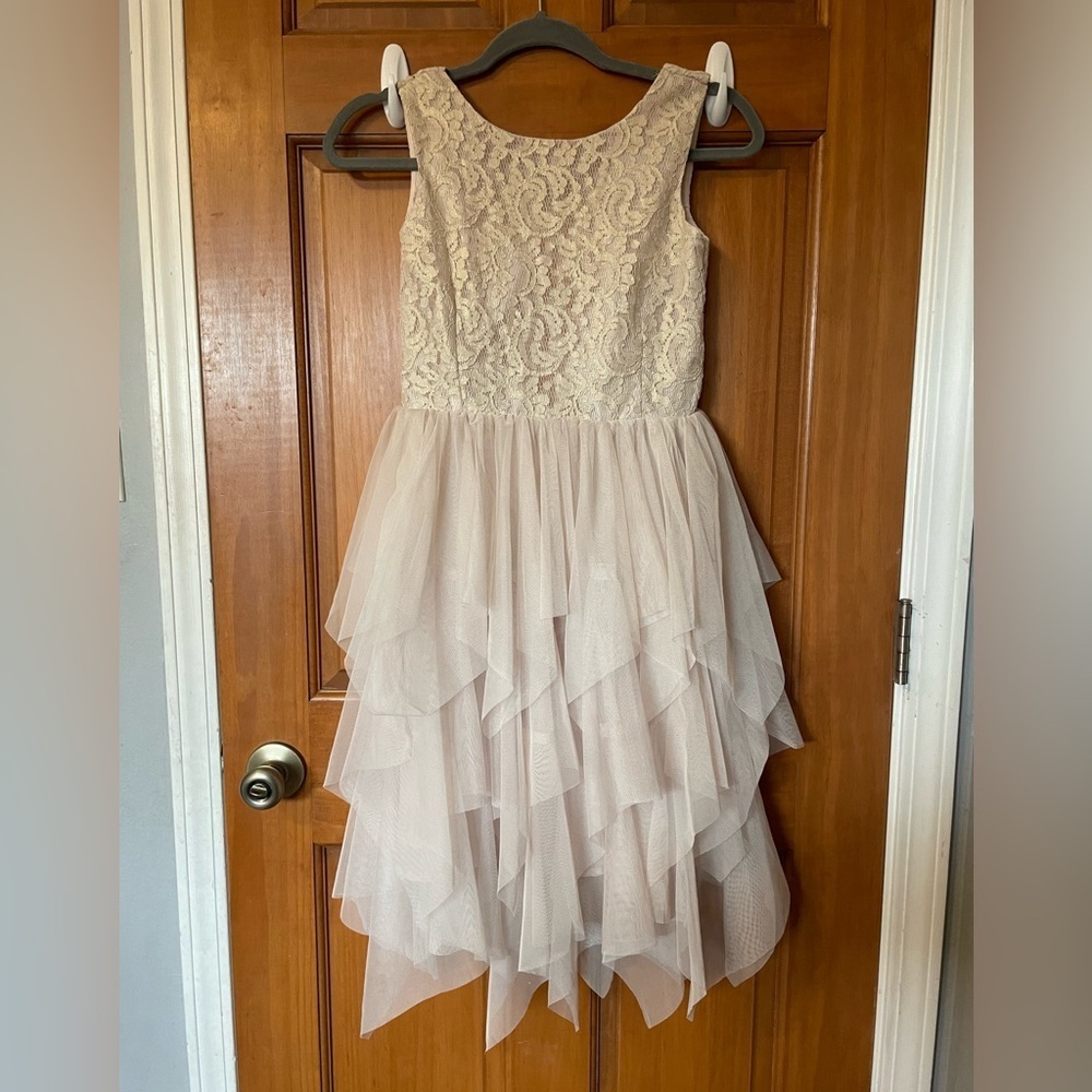 Cream Lace Girls Dress - Picture 6 of 6